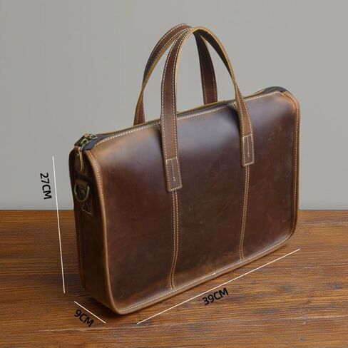 Genuine Leather Shoulder Bags Crossbody Bags Laptop Bags Business Handbags Mens Briefcases in Saudi Arabia