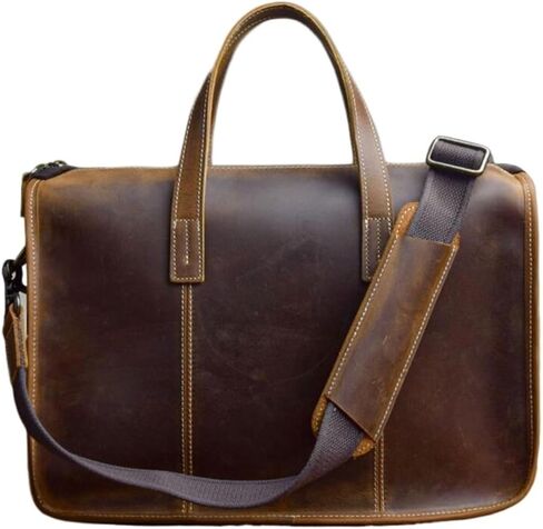 Genuine Leather Shoulder Bags Crossbody Bags Laptop Bags Business Handbags Mens Briefcases in Saudi Arabia