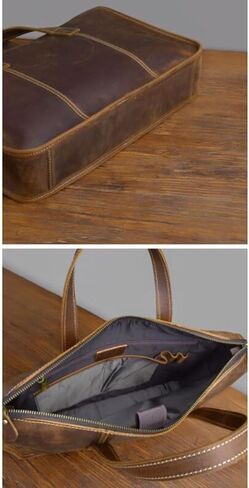 Genuine Leather Shoulder Bags Crossbody Bags Laptop Bags Business Handbags Mens Briefcases in Saudi Arabia