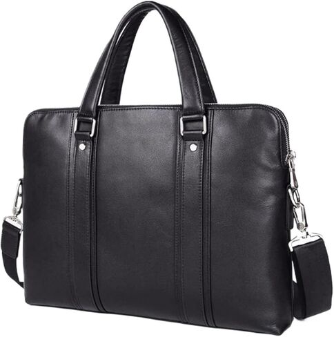 Carrying Cases Genuine Leather Briefcases Handbags Crossbody Bags Shoulder Bags Laptop Bags(Black) in Saudi Arabia