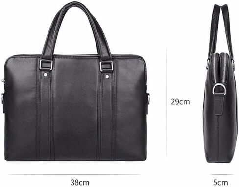 Carrying Cases Genuine Leather Briefcases Handbags Crossbody Bags Shoulder Bags Laptop Bags(Black) in Saudi Arabia