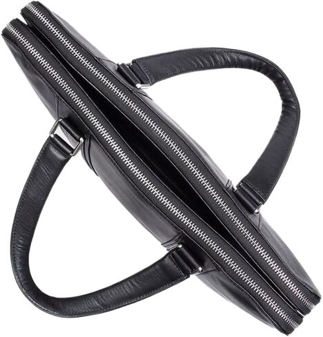 Carrying Cases Genuine Leather Briefcases Handbags Crossbody Bags Shoulder Bags Laptop Bags(Black) in Saudi Arabia