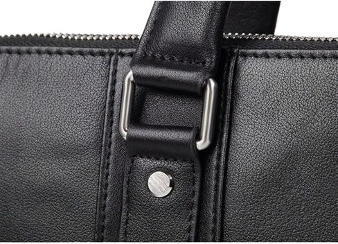 Carrying Cases Genuine Leather Briefcases Handbags Crossbody Bags Shoulder Bags Laptop Bags(Black) in Saudi Arabia