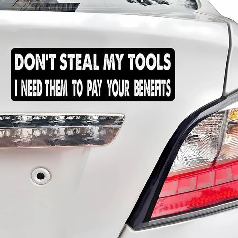 ملصق مضحك مقاس 11x3 بوصة (3 قطع) - لا تسرق أدواتي، فأنا أحتاجها لدفع فوائدك - ملصق مضحك - لا تسرق أدواتي، فأنا بحاجة إليها لدفع فوائدك - ملصق مضحك in Kuwait