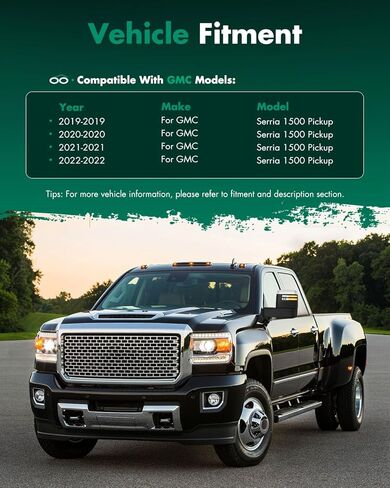 مرايا السحب SCITOO متوافقة مع 2019-2022 لـ GMC لـ Serria 1500 بيك اب شاحنة مرايا الطاقة ساخنة بدوره إشارة عرض البركة تشغيل احتياطية ضوء درجة الحرارة الاستشعار الكروم سحب المرايا LH RH in Saudi Arabia