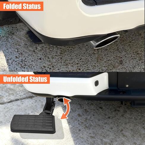 Nuaquie PTS30-34000 Retractable Bed Step for Toyota Tundra 2022-2024, Foldable Rear Bumper Step & Tailgate Accessory, Black Aluminum Alloy Truck Side Step - Replaces OEM # PTS30-34000 in Saudi Arabia