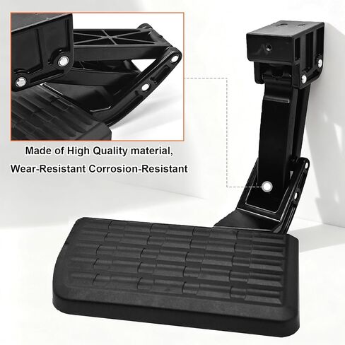Nuaquie PTS30-34000 Retractable Bed Step for Toyota Tundra 2022-2024, Foldable Rear Bumper Step & Tailgate Accessory, Black Aluminum Alloy Truck Side Step - Replaces OEM # PTS30-34000 in Saudi Arabia