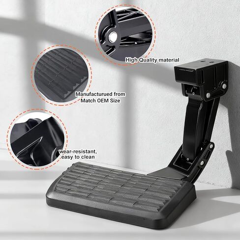 Nuaquie PTS30-34000 Retractable Bed Step for Toyota Tundra 2022-2024, Foldable Rear Bumper Step & Tailgate Accessory, Black Aluminum Alloy Truck Side Step - Replaces OEM # PTS30-34000 in Saudi Arabia