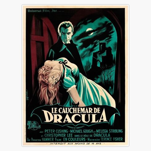 Magnet Dracula - 1958 Vintage Movie Poster Magnet Vinyl Decal Sticker 5" in Saudi Arabia