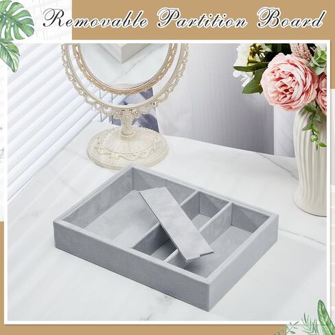 Amylove 4 Pcs Large Glasses Box Tray 8 Grids Stackable Jewelry Display Organizer Detachable Sunglass Holder (Beige) in Kuwait