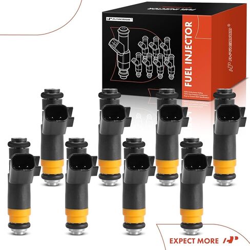 مجموعة حاقن الوقود A-Premium ذات 4 فتحات مكونة من 8 قطع متوافقة مع Ford Thunderbird 2003-2005 وLincoln LS 2003-2006، 3.9L، استبدال # 3W4Z9F593AB، 6W4Z9F593AA in Kuwait
