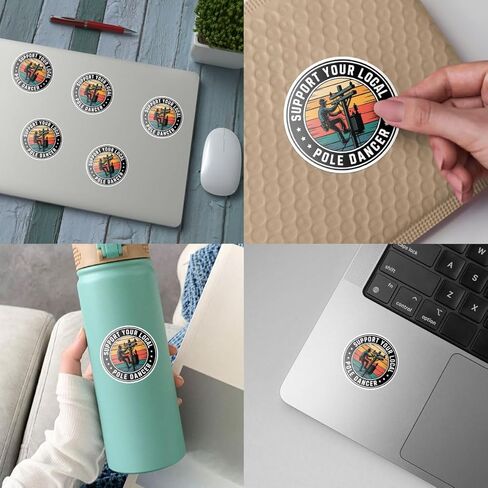 3 Pcs Support Your Local Pole Dancer Lineman Stickers – Funny Work and Dance Quote Decals for Workers, Linemen, and Dancers – Gifts for People Who Appreciate Strength and Humor – 3"x3" in Saudi Arabia