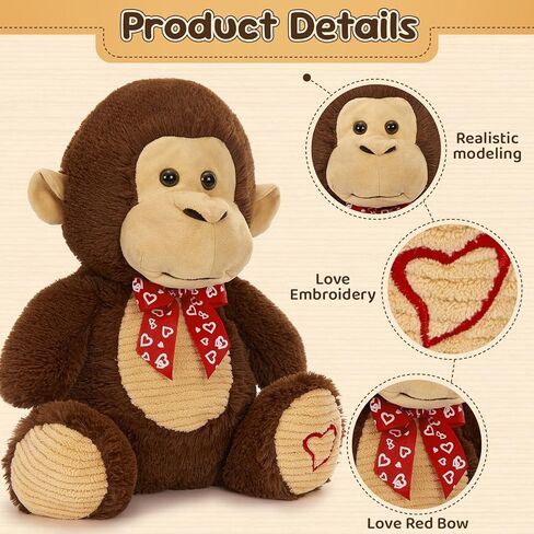 15" Valentine's Day Teddy Bear - Cuddly Teddy Bear Stuffed Animal with Balloon & Love Embroidery, Perfect Couples' Gift‌ in Saudi Arabia