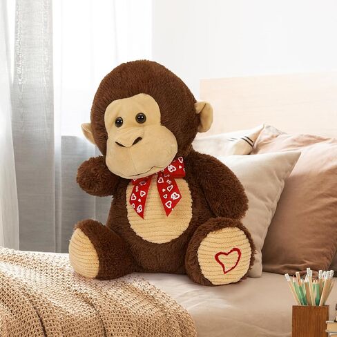 15" Valentine's Day Teddy Bear - Cuddly Teddy Bear Stuffed Animal with Balloon & Love Embroidery, Perfect Couples' Gift‌ in Saudi Arabia
