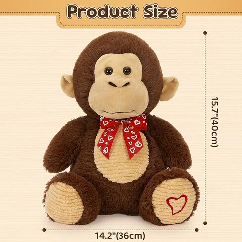 15" Valentine's Day Teddy Bear - Cuddly Teddy Bear Stuffed Animal with Balloon & Love Embroidery, Perfect Couples' Gift‌ in Saudi Arabia