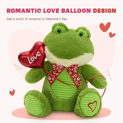 15" Valentine's Day Teddy Bear - Cuddly Teddy Bear Stuffed Animal with Balloon & Love Embroidery, Perfect Couples' Gift‌ in Saudi Arabia