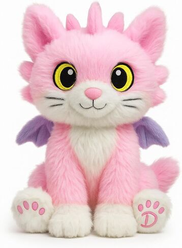 Lily The Adorable Kitty-Dragon is a Dragon Plush Cute Stuffed Animal Toys for Girls, Soft Emotional Support Plush, Pink Stuffed Animal Dragon cat Stuffed Animal and Cute plushies in Saudi Arabia