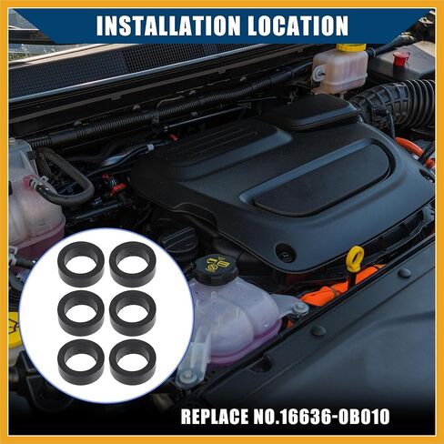 16636-0B010 Fuel Injector Seal O-Ring for Nissan Frontier 1999-2004 / Injector Lower Insulator/Durable / 6 Pcs Black Replacement in Saudi Arabia
