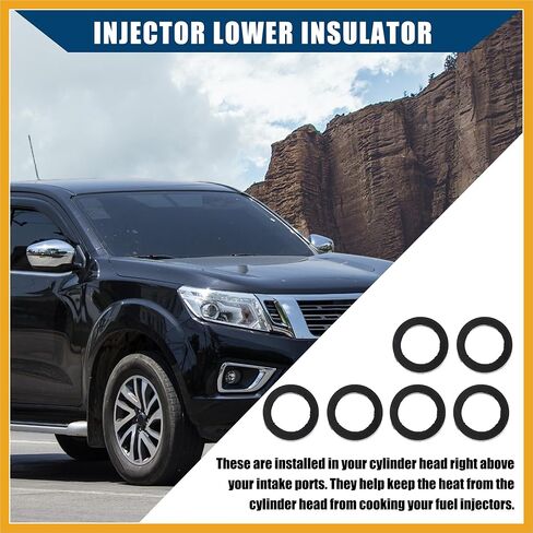 16636-0B010 Fuel Injector Seal O-Ring for Nissan Frontier 1999-2004 / Injector Lower Insulator/Durable / 6 Pcs Black Replacement in Saudi Arabia