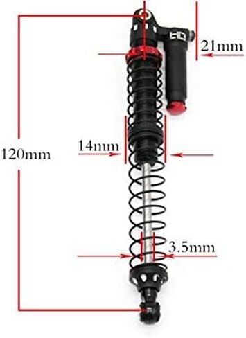 Hot Racing TD120RV02 120mm Aluminum Piggyback Shocks Adjustable in Saudi Arabia