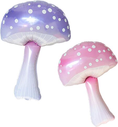 7pcs fairy party birthday decoration purple pink butterfly balloon mushroom balloon suitable for Alice Wonderland party fantasy garden and wedding decoration birthday party baby baptism etc in Saudi Arabia
