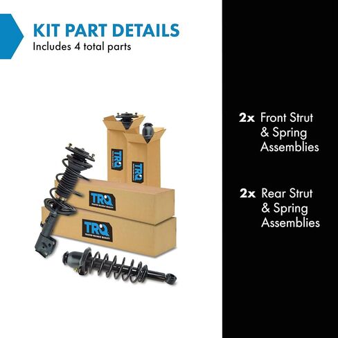 TRQ Front and Rear Strut & Coil Spring Assembly Set Driver & Passenger Sides Compatible with 09-10 Toyota Corolla in Saudi Arabia