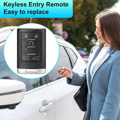 Keyless Entry Remote for Cadillac Escalade 07-14 315Mhz OUC6000066 6 Button Reusable | Control Replacement Car Key Fob 1 Pcs for Escalade ESV 2007-2014 in Saudi Arabia