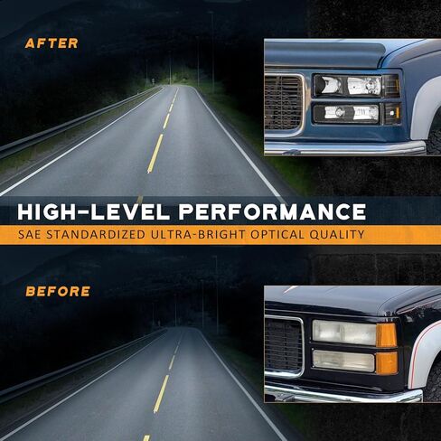 WEELMOTO Headlight Assembly for 94-98 GMC Sierra C/K Yukon 1500 2500 1994 1995 1996 1997 1998 Fit Chevy C/K Suburban Chrome Bumper Lights+Headlights+Signal Corner Lights Lamps in Saudi Arabia