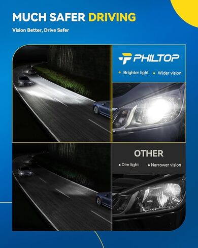 مجموعة مصابيح أمامية PHILTOP، بديلة لمازدا 3 2010-2013، عدسات شفافة عاكسة للعنبر باللون الأسود للمصابيح الأمامية in Kuwait