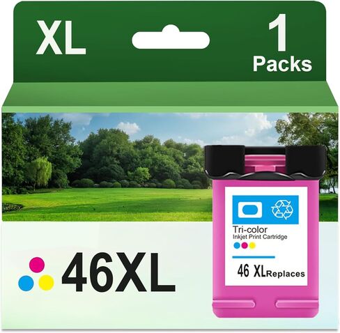 46XL Ink Cartridges Set Compatible for HP 46 XL Ink with Chip Work for HP Deskjet Ink Advantage 2020hc 2029 2520hc 2529 4729 Printers (1 Black) in Saudi Arabia