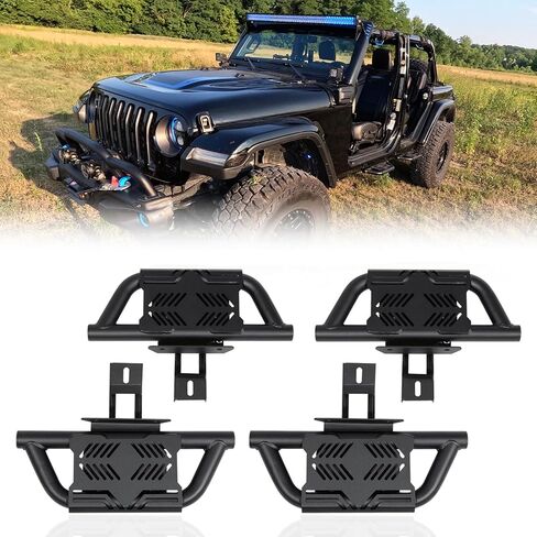2X EZ Side Steps Fit for 2018-2025 Jeep Wrangler JL 2-Doors or JL 4-Doors Front Door Running Boards in Kuwait