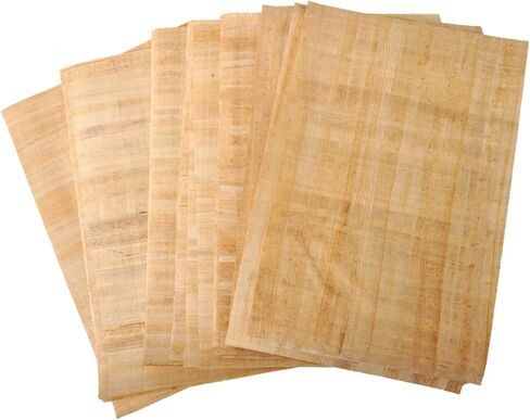 Arts & Crafts Of Egypt-Hand Made in Egypt Papyrus Blank Paper 10 Sheets for Art Projects Scrapbook Album Refill Scrolls Teaching Ancient Hieroglyphic and Alphabets Size 8x6 inch (15 x 20 cm) (10) in Saudi Arabia