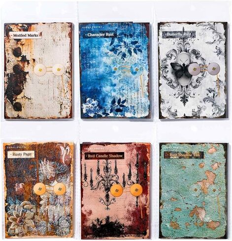 Vintage Style Scrapbooking Paper, Mottled Rust Shadow Series, Blue Brown, Lightweight Paper, 3.93x5.51 Inch, 180 Sheets, Decorative Writing Paper in Saudi Arabia