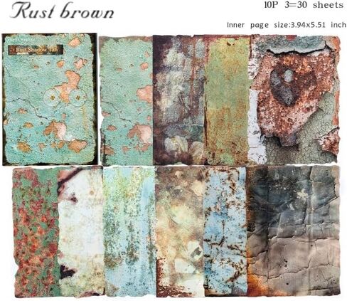 Vintage Style Scrapbooking Paper, Mottled Rust Shadow Series, Blue Brown, Lightweight Paper, 3.93x5.51 Inch, 180 Sheets, Decorative Writing Paper in Saudi Arabia