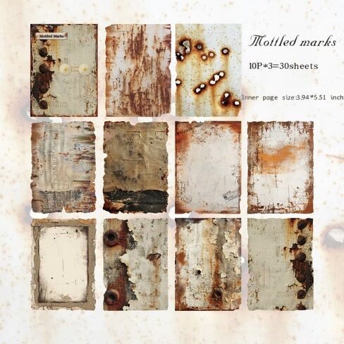 Vintage Style Scrapbooking Paper, Mottled Rust Shadow Series, Blue Brown, Lightweight Paper, 3.93x5.51 Inch, 180 Sheets, Decorative Writing Paper in Saudi Arabia