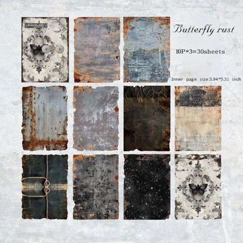 Vintage Style Scrapbooking Paper, Mottled Rust Shadow Series, Blue Brown, Lightweight Paper, 3.93x5.51 Inch, 180 Sheets, Decorative Writing Paper in Saudi Arabia