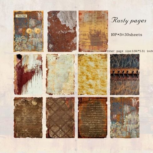 Vintage Style Scrapbooking Paper, Mottled Rust Shadow Series, Blue Brown, Lightweight Paper, 3.93x5.51 Inch, 180 Sheets, Decorative Writing Paper in Saudi Arabia