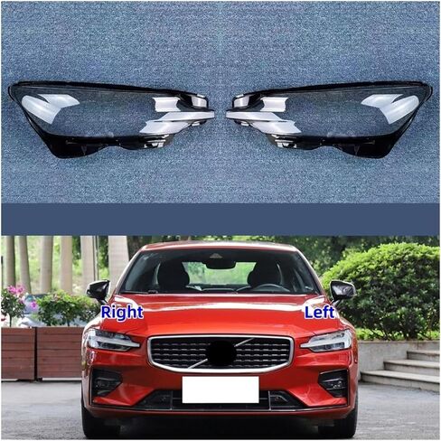 Compatible For Volvo V60 S60 2020 2021 2022 2023 Car Headlight Lens Cover Shell Lampshade Transparent Head Lights Lamp Mask(2PCS Left And Right) in Saudi Arabia