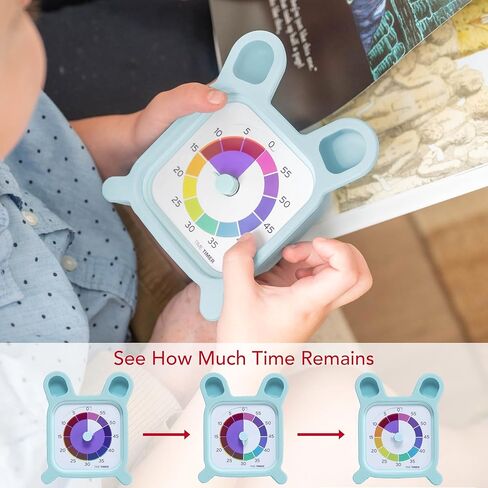 Time Timer MOD with Bunny Protective Case - Animal Case with Rainbow Timer - Individual Sized 60 Minute Visual Countdown for ADHD, Autism, Kids, Students, and Pomodoro with Silent Operation (Bunny) in Saudi Arabia
