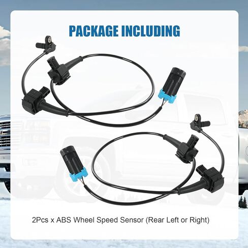 Rear ABS Wheel Speed Sensor Replacement for Chevrolet/Chevy Silverado 1500 2500 3500 Cheyenne 2007-2014,Replacement for GMC Sierra 1500 2007-2013 ALS1757,20938121,10384745 (Left&Right) 2PCS in Saudi Arabia