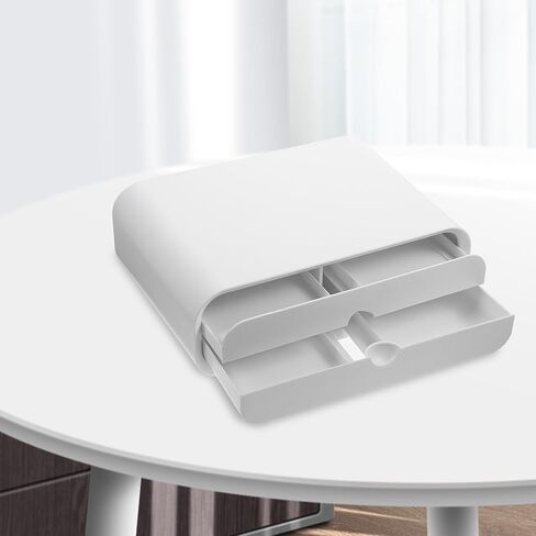 Veemoon Monitor Riser and Computer Raise Rack with Full Drawer Storage, White Desktop Height Riser for Office Desk Organization and Monitor Accessories in Saudi Arabia