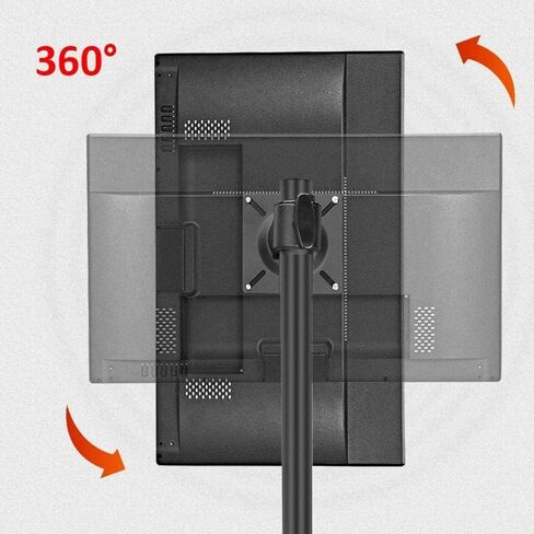 Universal Swivel Table Top TV Stand Stainless Steel TV Floor Stand with Brackets for 12 27 Inches TVs Black Monitor Stand Up to 20KG ng in Saudi Arabia