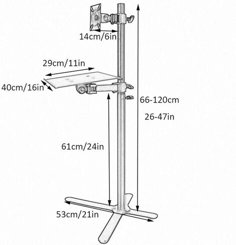 Universal Swivel Table Top TV Stand Stainless Steel TV Floor Stand with Brackets for 12 27 Inches TVs Black Monitor Stand Up to 20KG ng in Saudi Arabia