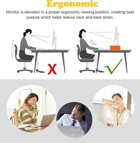 Modern Monitor Stand Riser for Desk, Space Saving Corner Monitor Shelf with Metal Legs, Computer Screen Printer Keyboard Table Storage Rack(Walnut) in Saudi Arabia