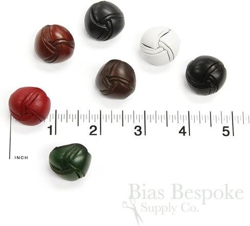 Set of 3 Dark Green Double Woven Leather Buttons, 40 Line, Made in Italy in Saudi Arabia