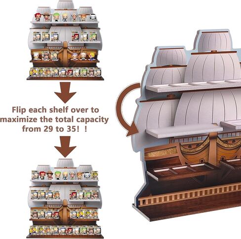 Pirate Ship Display Shelf for Funko Bitty Pops One Piece Series – Wall-Mountable Bitty Pop Organizer Rack & Decorative Pirate Ship Shelf in Saudi Arabia