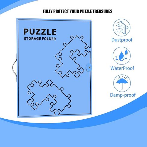 Puzzle Storage Folder for 1000-Pieces Folder Keeper for Jigsaw Puzzle Space-Saving Organizer Accessories Holds 20 Puzzles, HD Film Pockets (BLUE) in Saudi Arabia