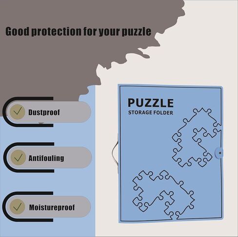 Puzzle Storage Folder for 1000-Pieces Folder Keeper for Jigsaw Puzzle Space-Saving Organizer Accessories Holds 20 Puzzles, HD Film Pockets (BLUE) in Saudi Arabia