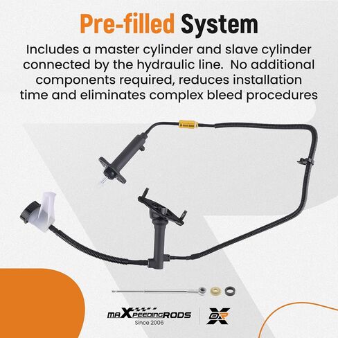 maXpeedingrods Pre-Filled Clutch Master Cylinder & Slave Cylinder Line Assembly for Dodge Dakota 3.7L 2004-2009, for Mitsubishi Raider 3.7L 2006-2009, Replace CC649048 in Saudi Arabia