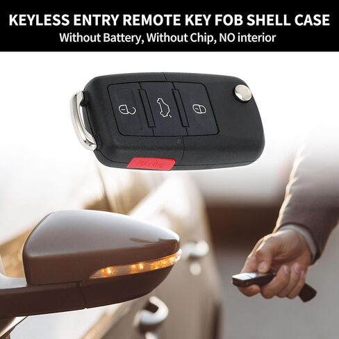 X AUTOHAUX Key Shell Case Keyless Entry Remote Key Fob Replacement Case for Volkswagen Tiguan Golf Passat Jetta 2011-2016 4 Buttons in Saudi Arabia
